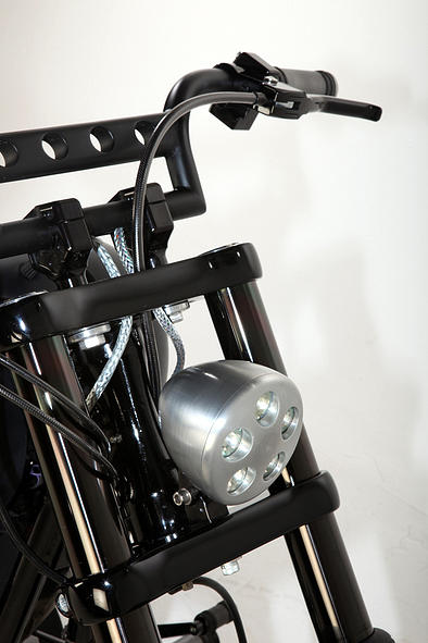 Amazing Head Light of Custom Harley Davidson Rocker C - Blackbird by Rocket Bobs