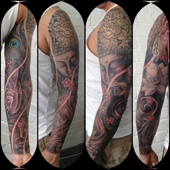 Buddha Japanese Tattoo on arm by Custom Ink Tattoo