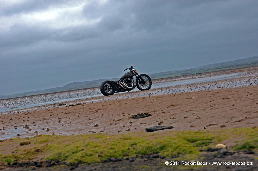Custom Harley Davidson Rocker C - At Beach