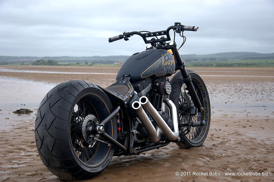 Custom Harley Davidson Rocker C - Blackbird by Rocket Bobs (3)