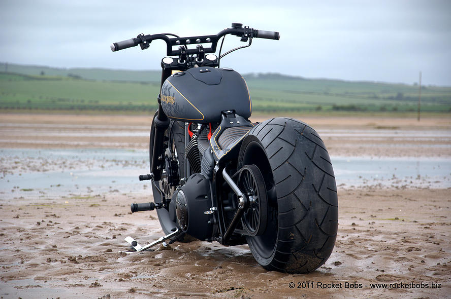 Custom Harley Davidson Rocker C - Blackbird by Rocket Bobs (7)