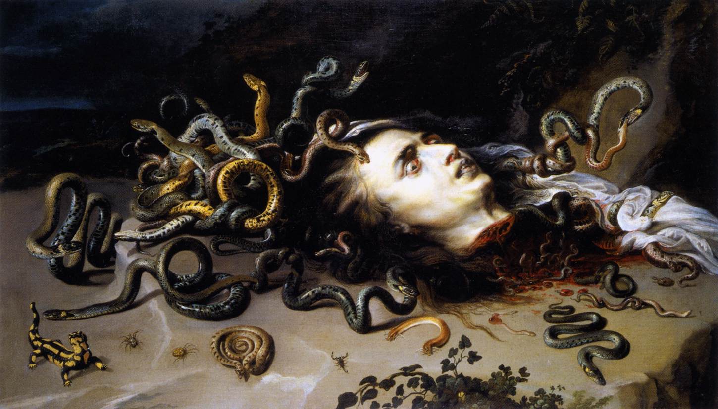 Hand made Medusa oil painting created in 1867 by Elihu Vedder