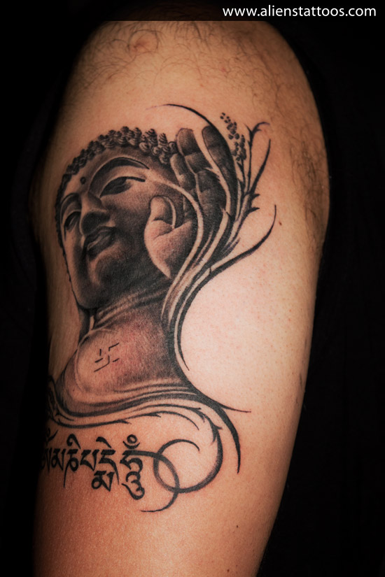 Lord Gautama Buddha tattoo on arm Inked by Sunny at Aliens Tattoo, Mumbai