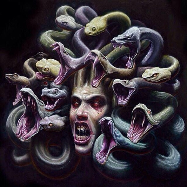 Medusa‬ oil painting by Matthew Doherty
