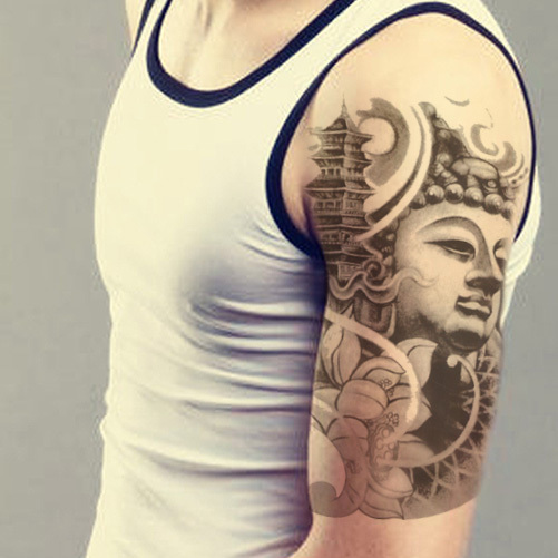 Temporary Waterproof Buddha Tattoo On Arm by Aliexpress