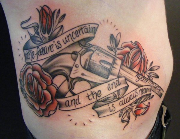 The Future Is Uncertain And The End Is Always Near - Pistol & Roses Tattoo