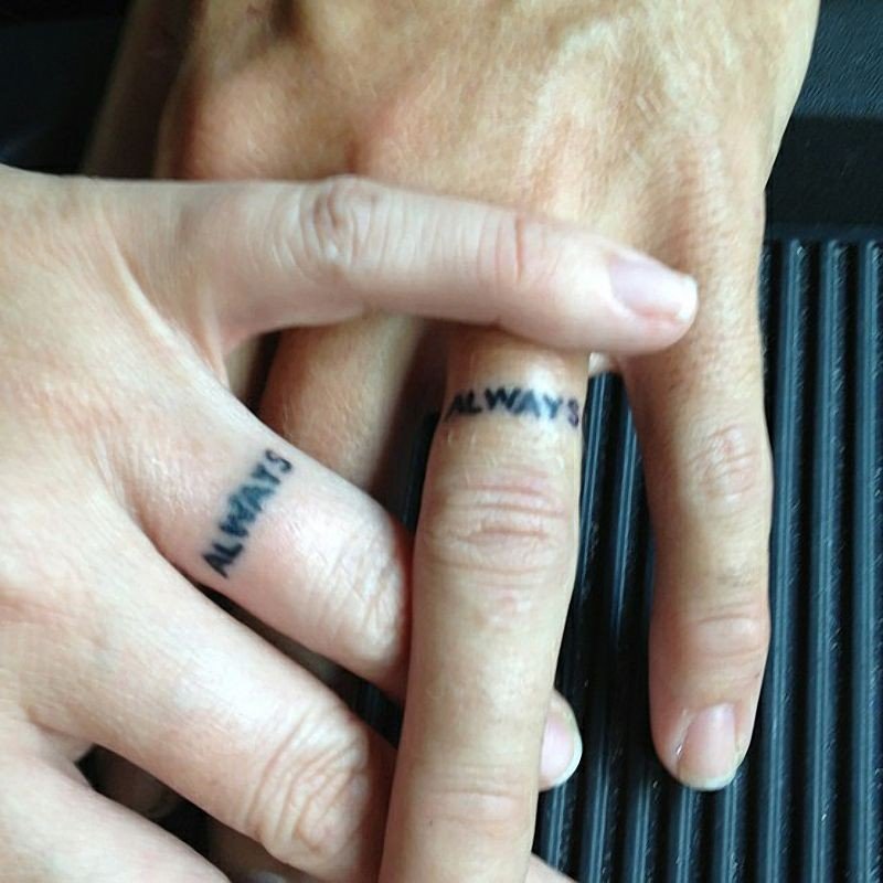 Always Wedding Ring Tattoo For Couple