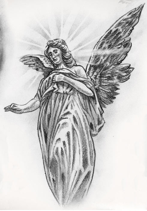 Angel Tattoo Design Stencil