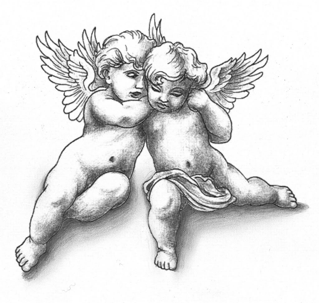 Baby angels tattoo design