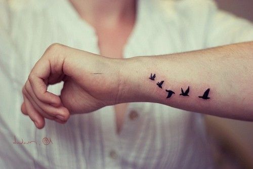 Birds Tattoos On Inner Wrist For Girls
