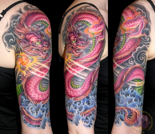 Dragon Half Sleeve Tattoo By James Kern