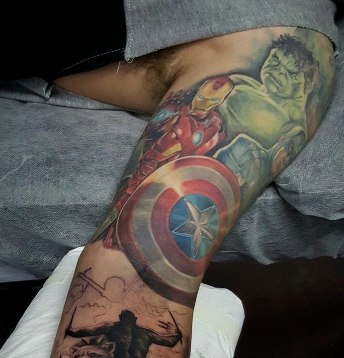 Hulk tattoo by Samm Lacey