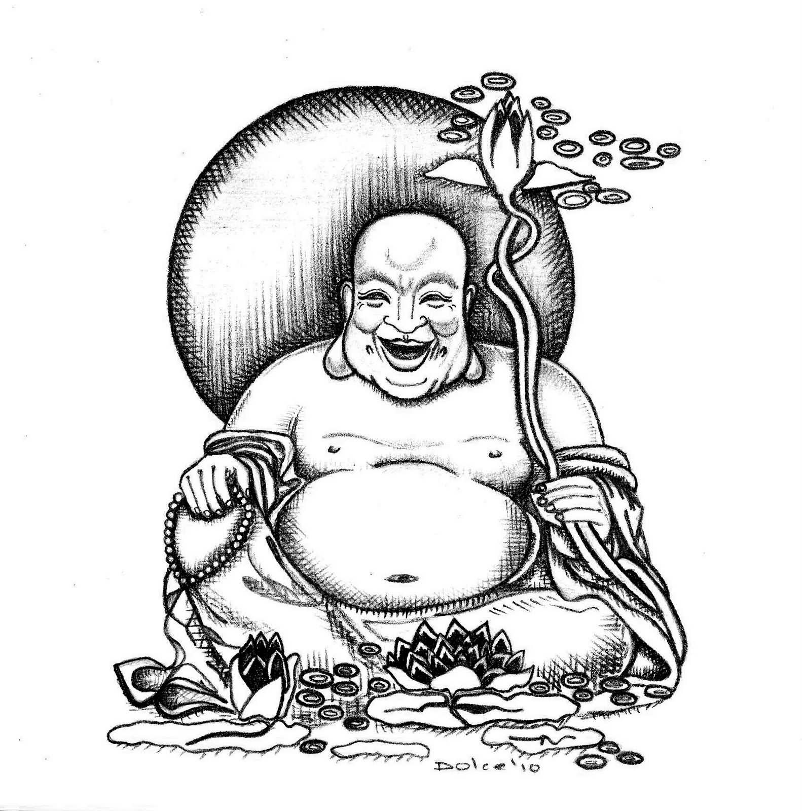 Laughing Buddha Tattoo Design By Dolce Guevara