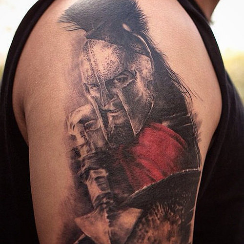 Leonidas tattoo on half sleeve by Sunny Bhanushali