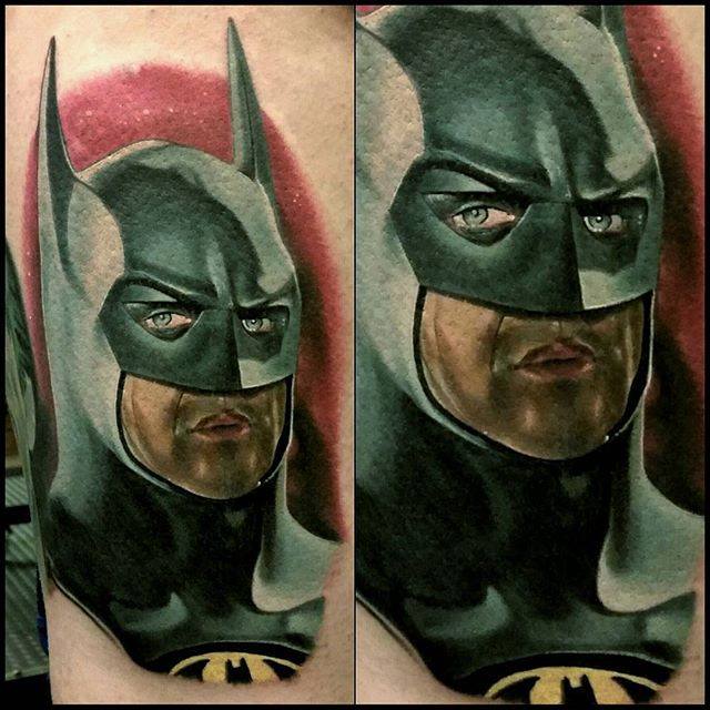 Michael Keaton Bat Man Tattoo by Christopher Bettley