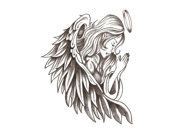 Praying Angel Tattoo Design