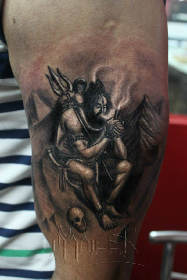 Smoking Shiva Tattoo By Manjeet Tattooz