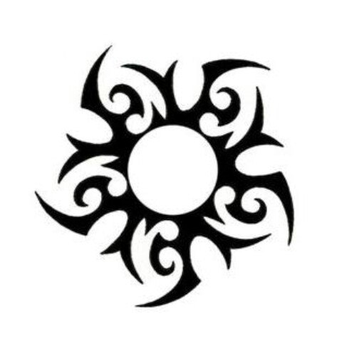 Stylish tribal sun tattoo design