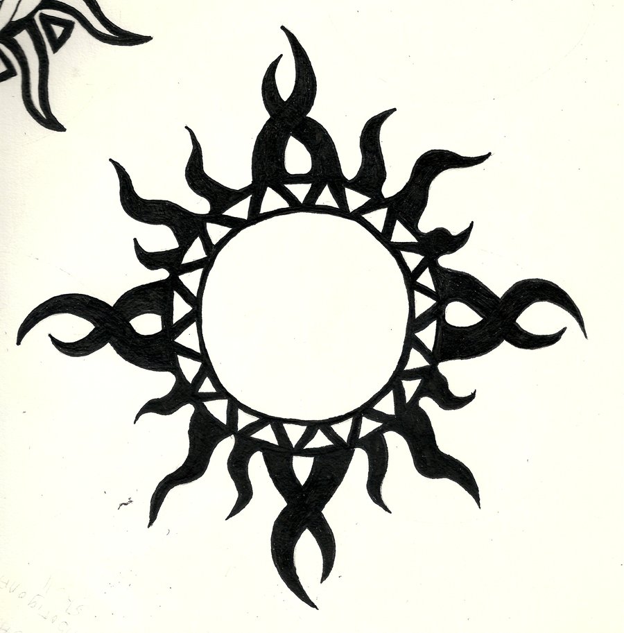 Tribal Sun Tattoo Design Version 2 by HighlanderPhill