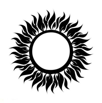Tribal Sun and Moon Tattoo design