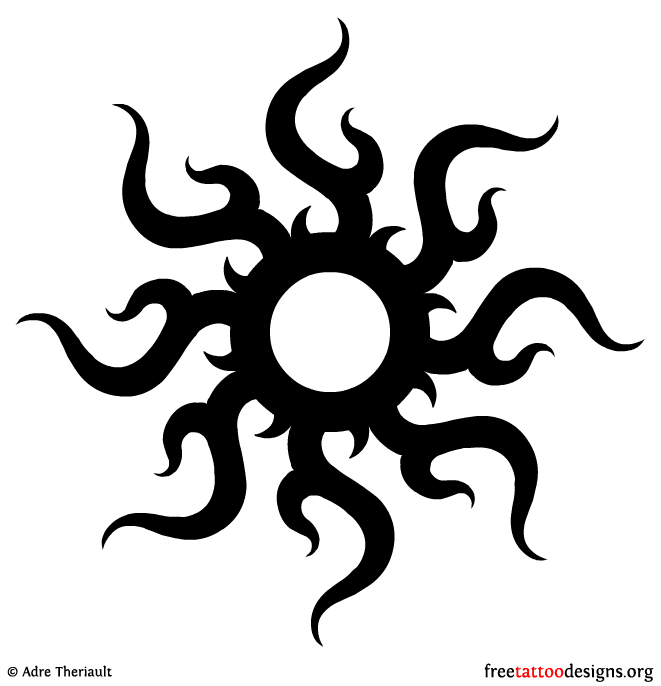 Tribal Sun tattoo Design By Adre Theriault