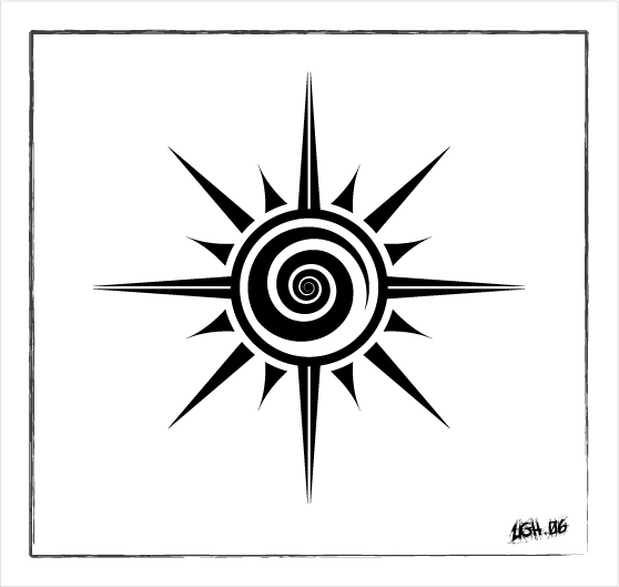 Tribal spiral sun tattoo by Ugghhzilla