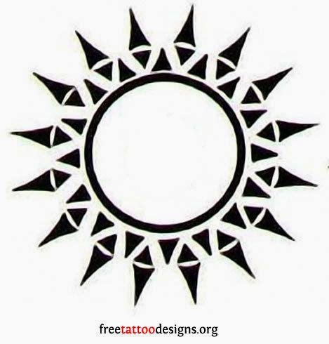 Tribal sun tattoo design