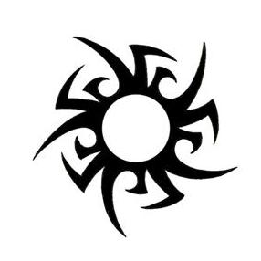 Tribal sun tattoo stencil