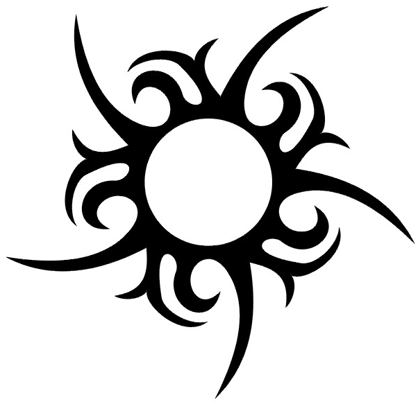 Tribal sun tattoo pattern
