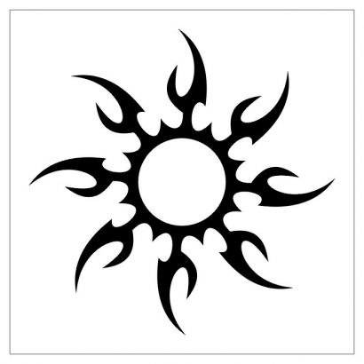 Tribal sun tattoo design
