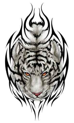 White tiger tattoo design