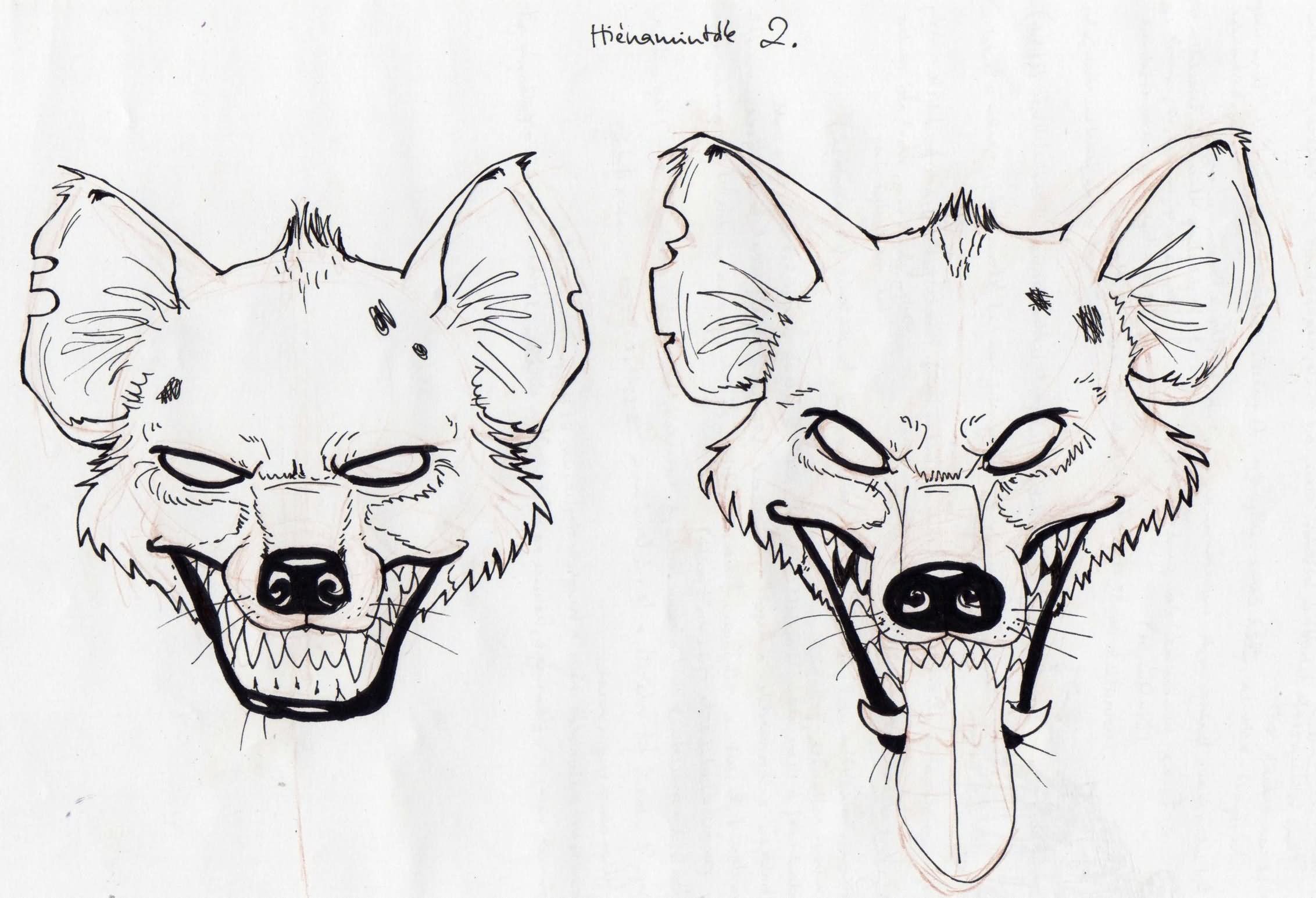 2 Hyena Tattoo designs by LadyFiszi