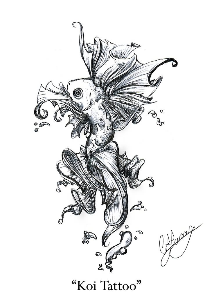 Amazing koi fish tattoo design by Cristiane Oliveira