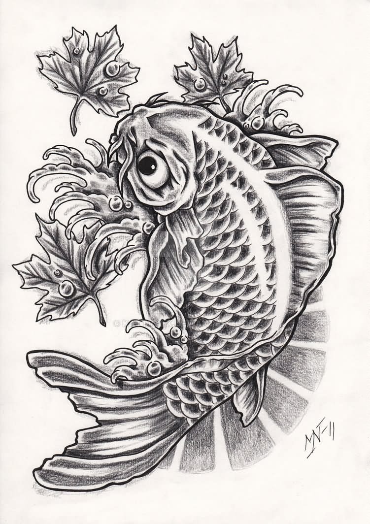 Awesome koi fish tattoo design by Kattvalk