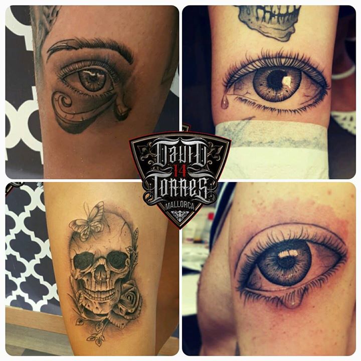 Awesome skull and eye tattoos by David Torres