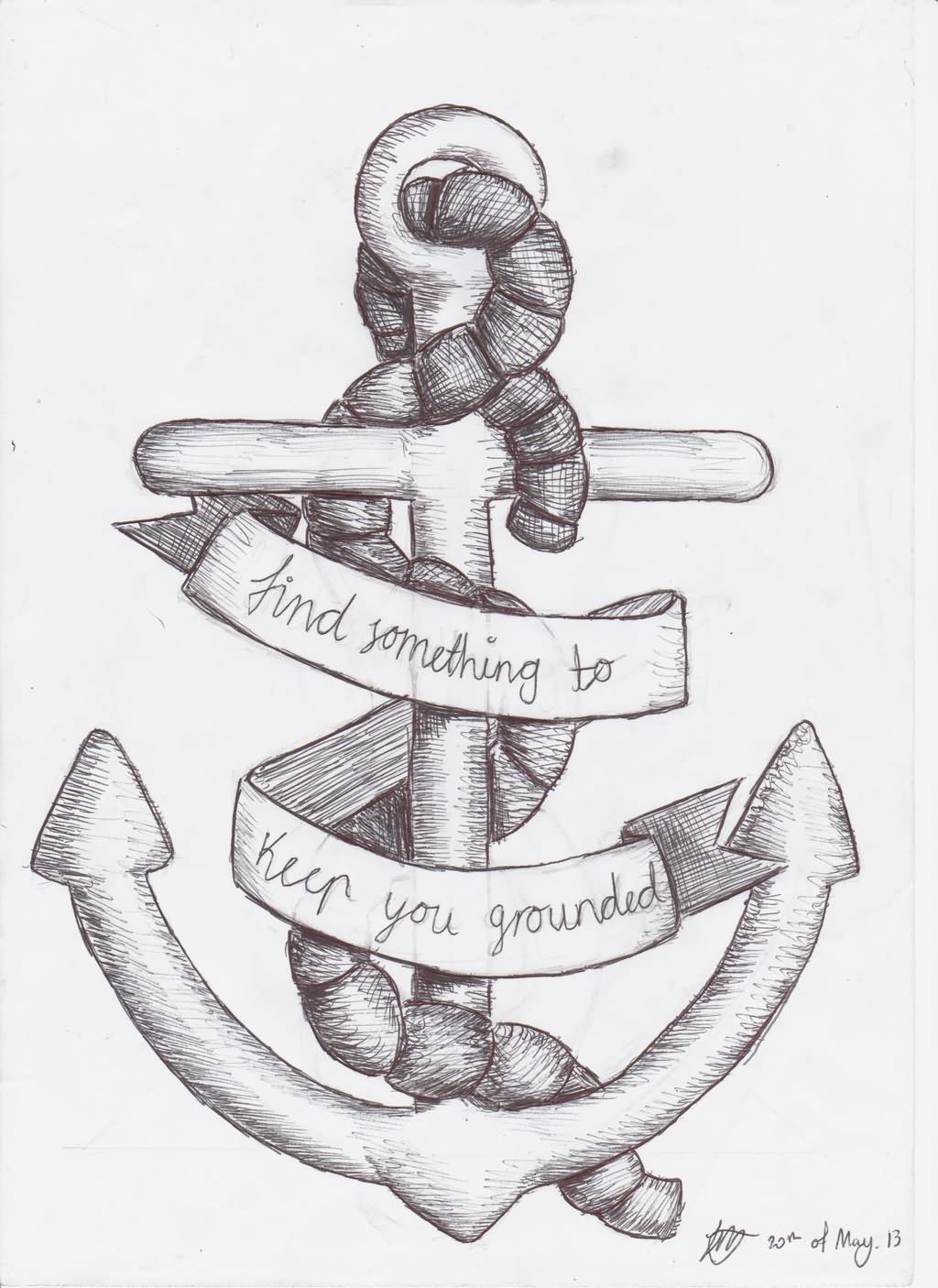 Banner With Anchor Tattoo Design by Sempeternally