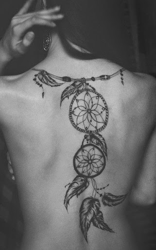 Dreamcatcher Tattoo On Back Body