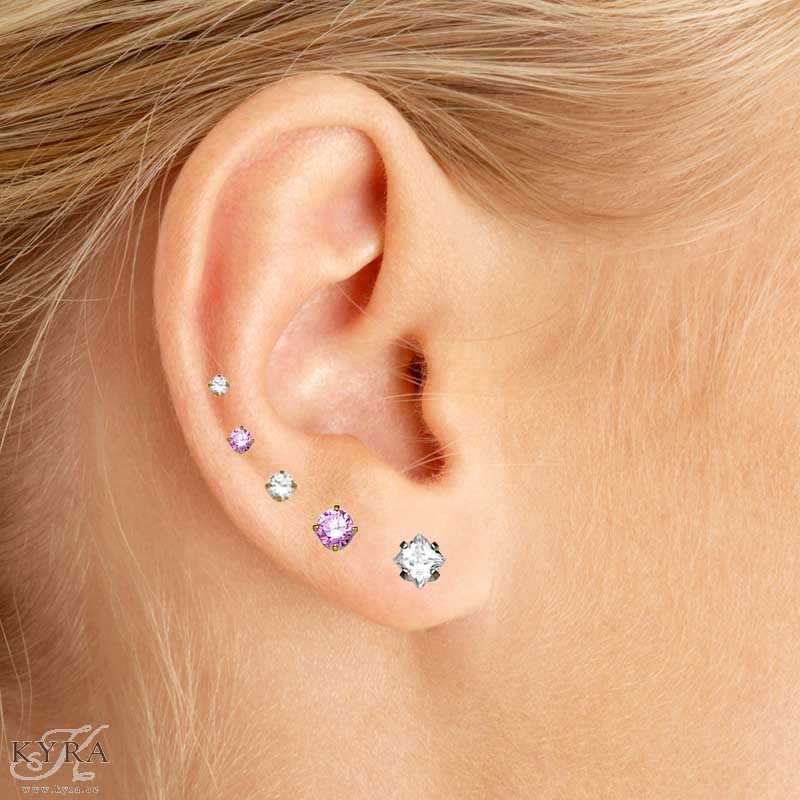 Ear Lobe Piercing Sample Picture For Girls
