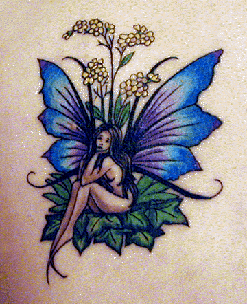Fairy Girl Sitting Tattoo Picture