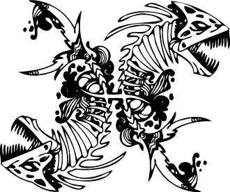 Fish Skeletons Pisces Tattoo Design
