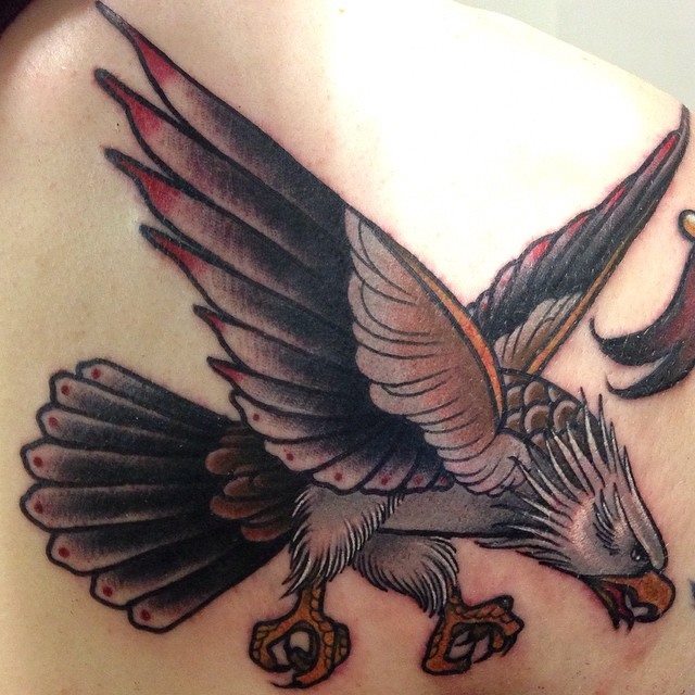 Flying Eagle Tattoo by Lauren Gow