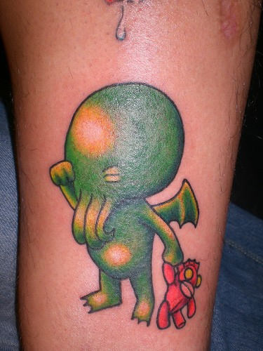 Green Devil Alien Tattoo