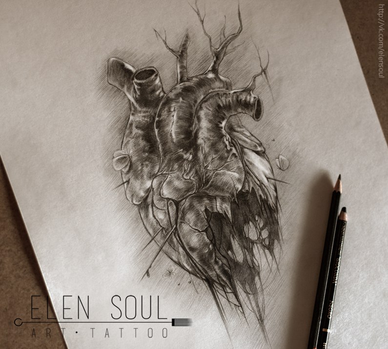 Heart Tattoo Design By ElenSoul