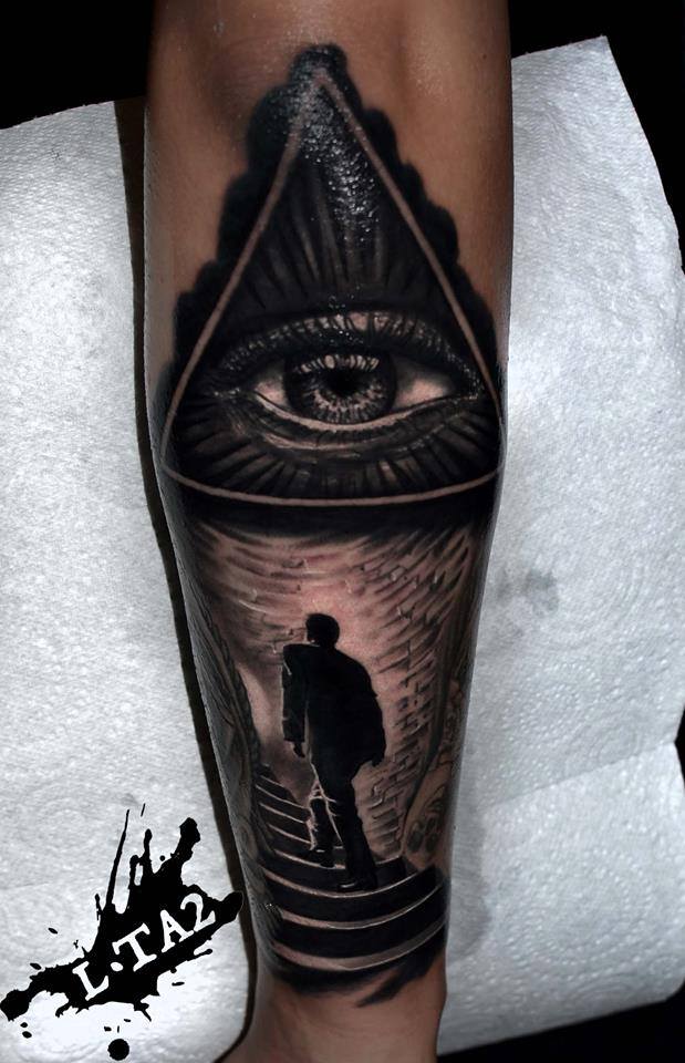Illuminati Eye Tattoo On Arm by Luci