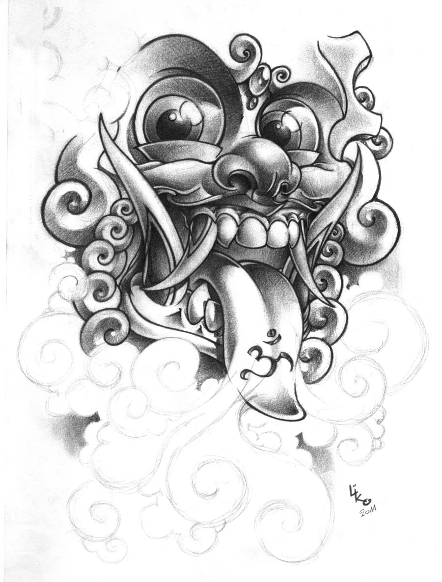 Incredible Barong Tattoo Design by Lionel Kokkinis