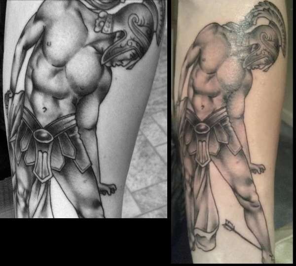 Incredible Greek achilles tattoo
