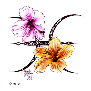 Lily Flowers And Pisces Tattoo Design Art