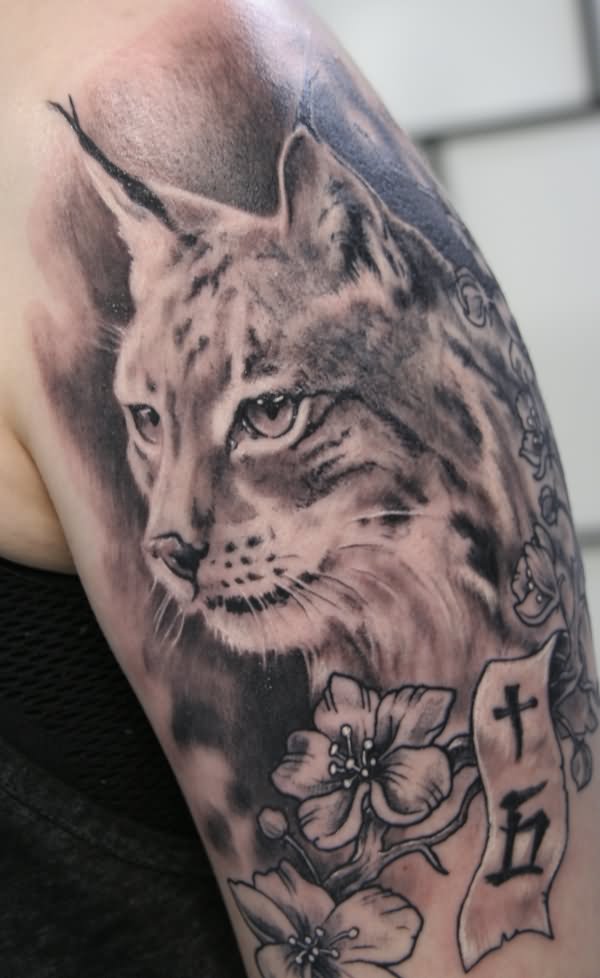 Lynx Tattoo On Half Sleeve by Tuomaskoivurinne