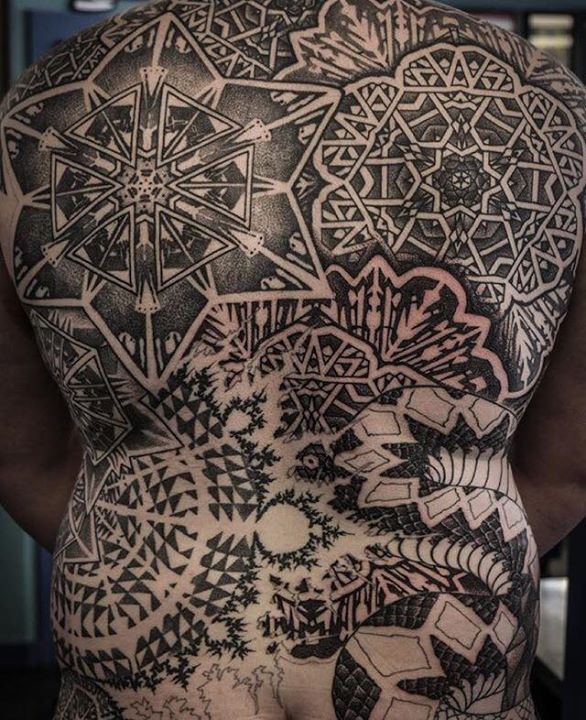 Mandala Tattoo On Full Back Body