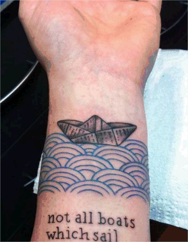 Not All Boats Which Sail Tattoo On Wrist